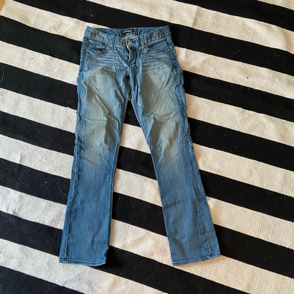 Express Stella Barely Boot Jeans - antique wash